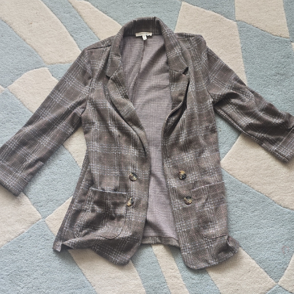 Maurices Charcoal Checkered Blazer